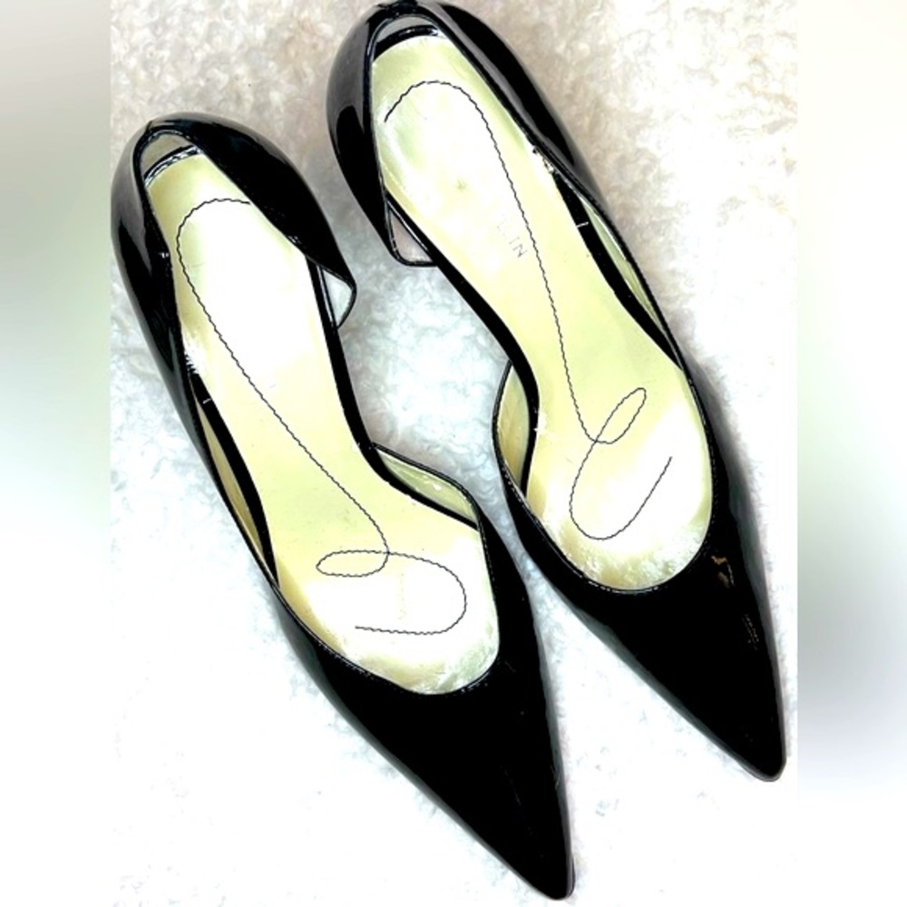 Anne Klein D’orsay black patent leather 3 inch heel. Size 9